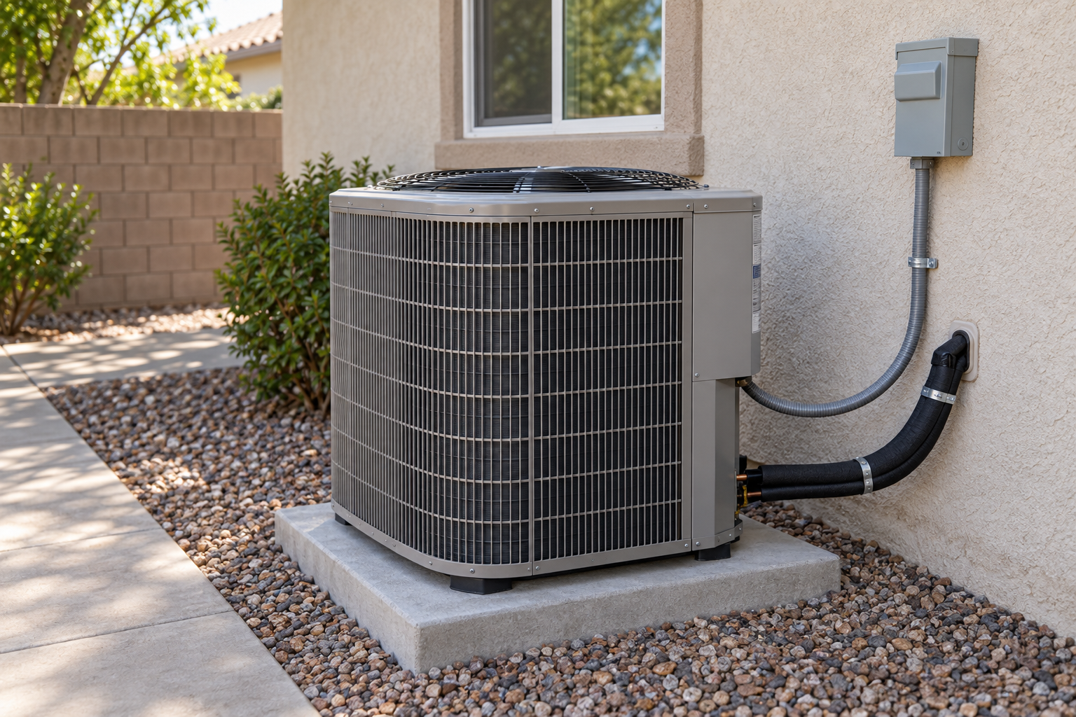 ac installation of a new condenser at a Bell home