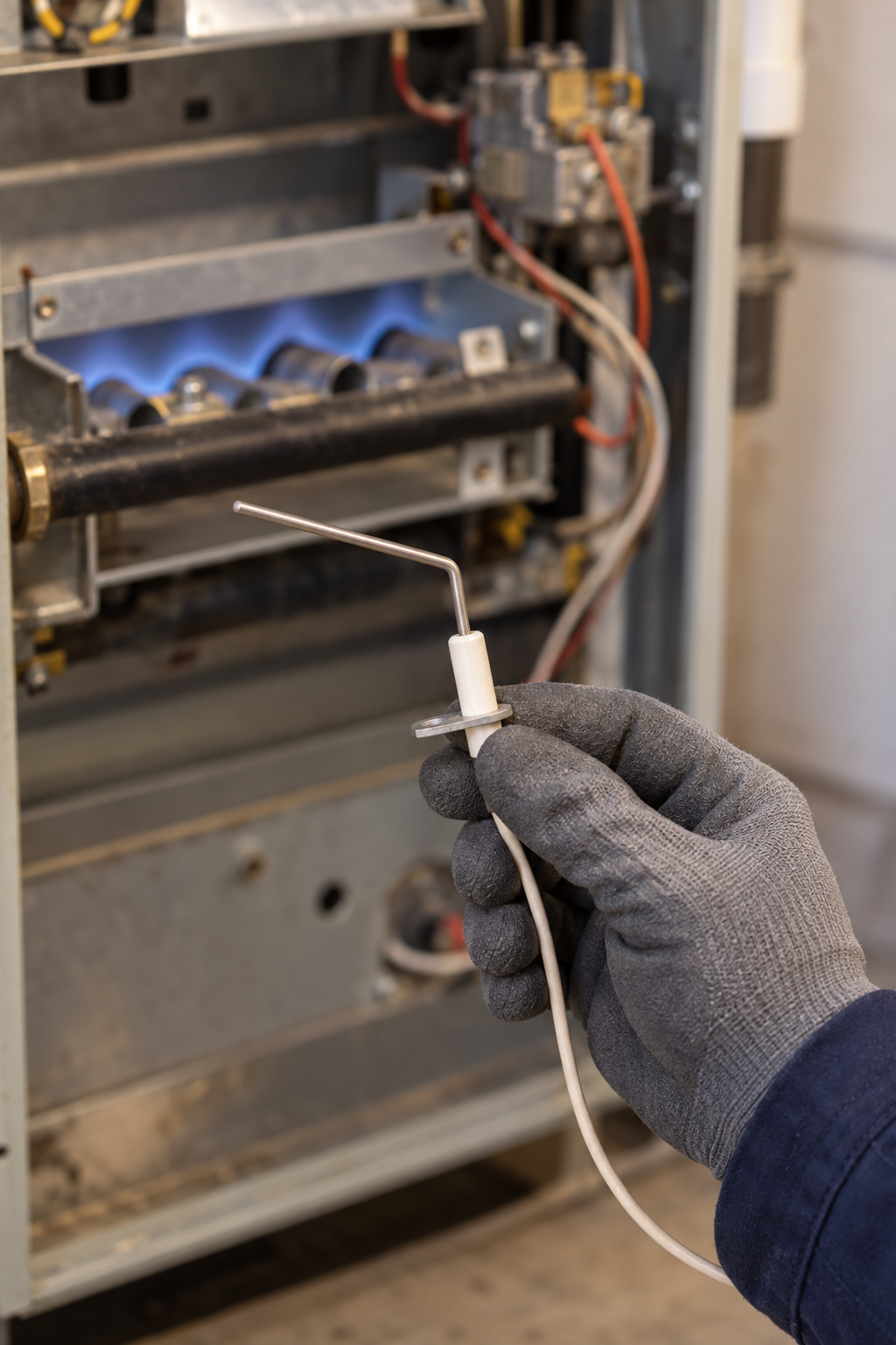 furnace flame sensor and igniter