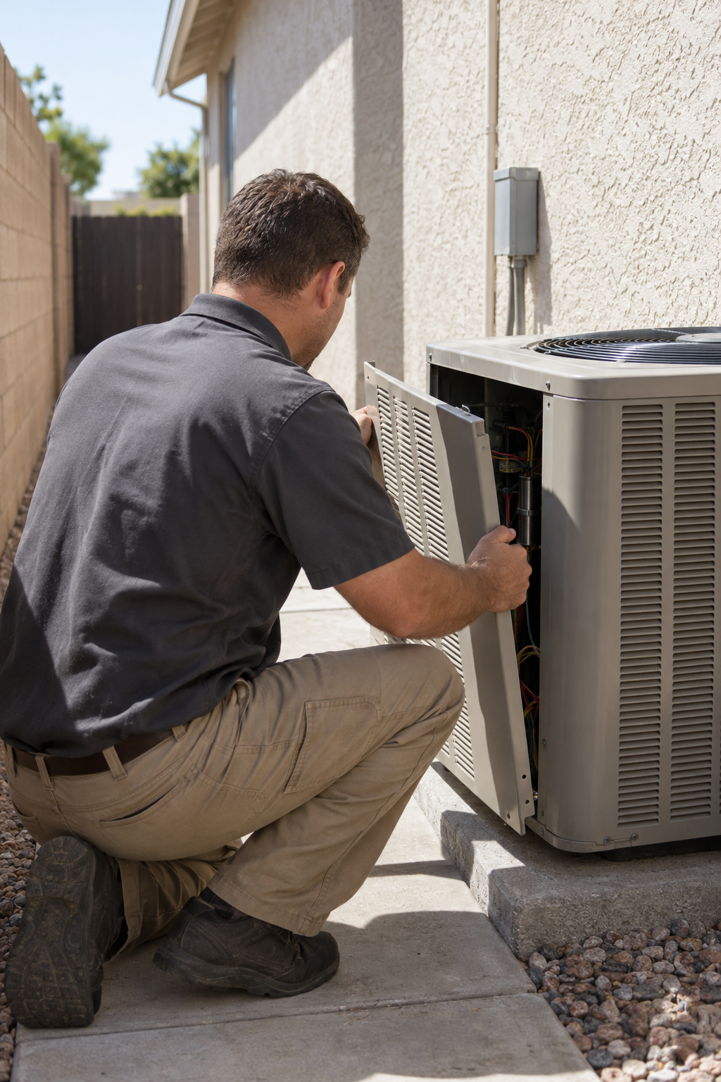 hvac repair technician at a South Gate home