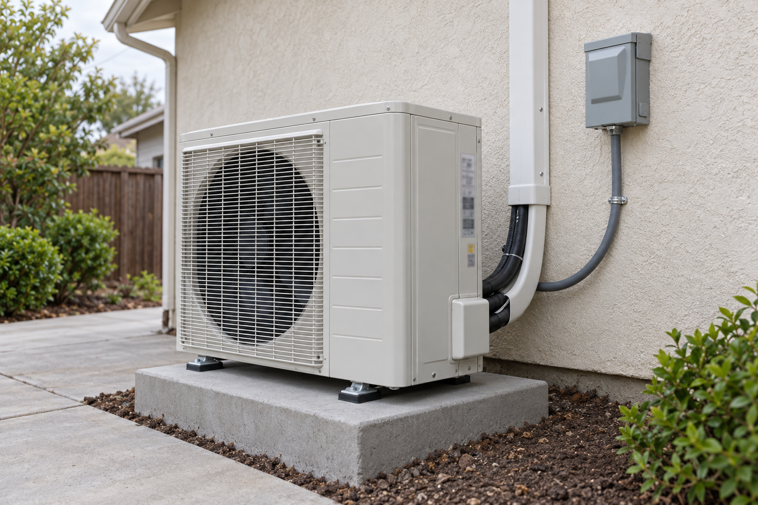 heat pumps installed beside a Bell home